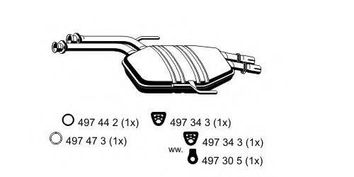 ERNST 375078 Середній глушник вихлопних газів