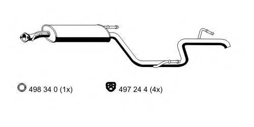 ERNST 385015 Глушник вихлопних газів кінцевий