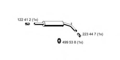 ERNST 640213 Середній глушник вихлопних газів