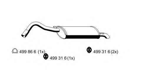 ERNST 310222 Глушник вихлопних газів кінцевий