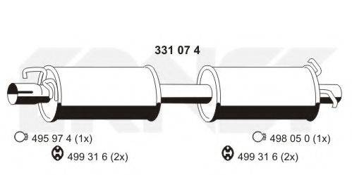 ERNST 331074 Середній глушник вихлопних газів