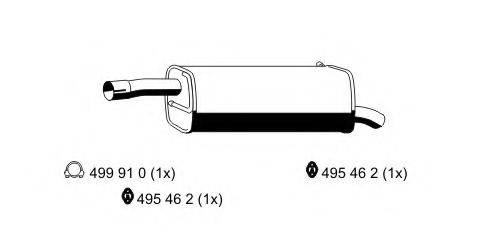 ERNST 313230 Глушник вихлопних газів кінцевий