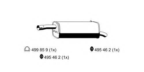 ERNST 313186 Глушник вихлопних газів кінцевий