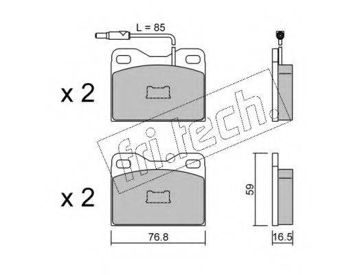 FRI.TECH. 0175 Комплект гальмівних колодок, дискове гальмо