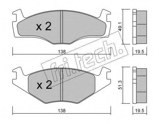 FRI.TECH. 0471 Комплект гальмівних колодок, дискове гальмо