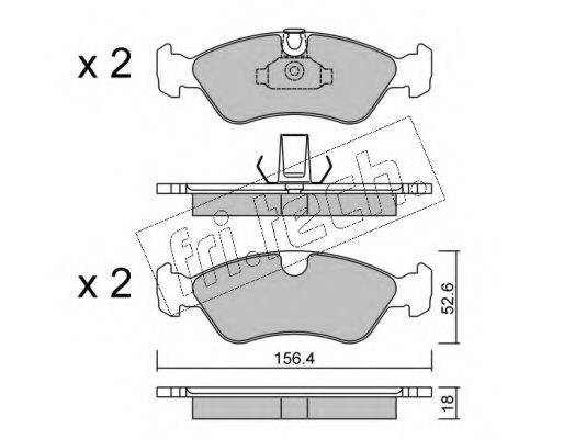 FRI.TECH. 2170 Комплект гальмівних колодок, дискове гальмо