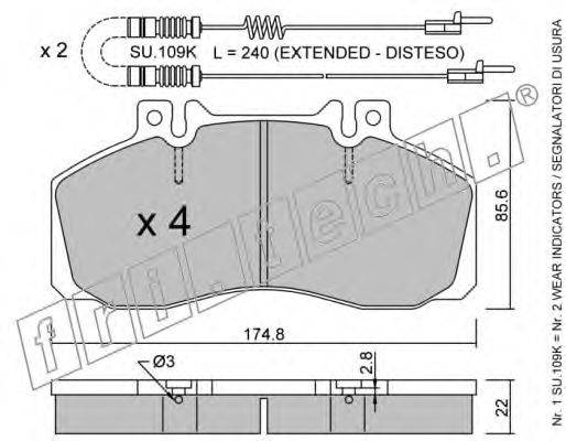 FRI.TECH. 2760W Комплект гальмівних колодок, дискове гальмо