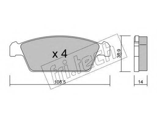 FRI.TECH. 3760 Комплект гальмівних колодок, дискове гальмо