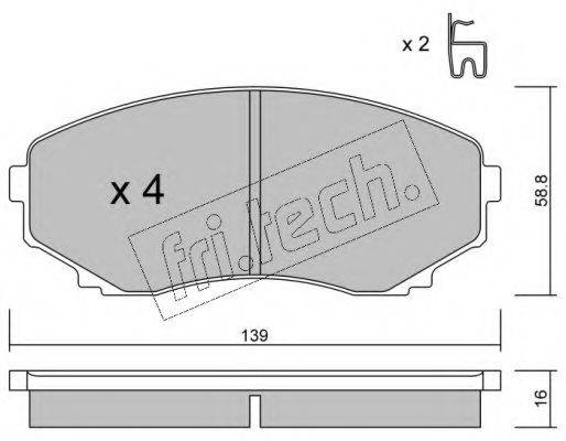 FRI.TECH. 4930 Комплект гальмівних колодок, дискове гальмо