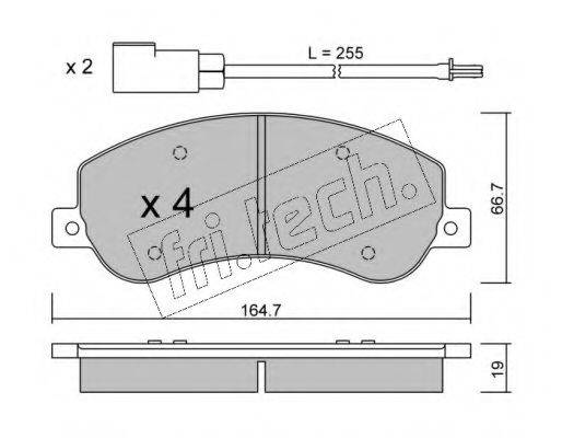 FRI.TECH. 6960 Комплект гальмівних колодок, дискове гальмо