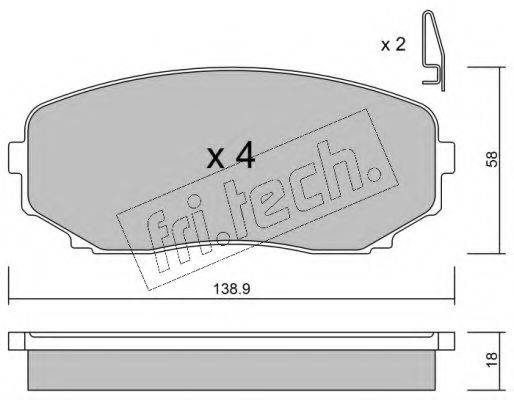 FRI.TECH. 8890 Комплект гальмівних колодок, дискове гальмо