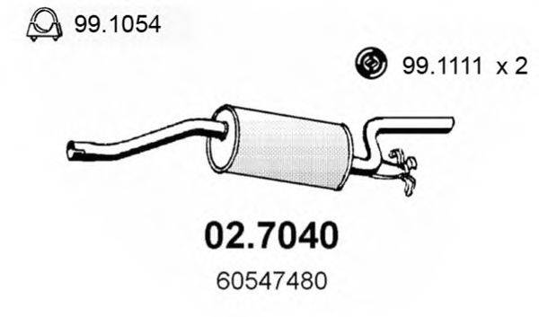 ASSO 027040 Глушник вихлопних газів кінцевий