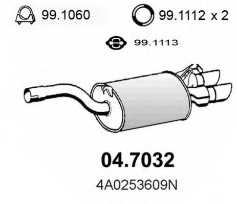 ASSO 047032 Глушник вихлопних газів кінцевий