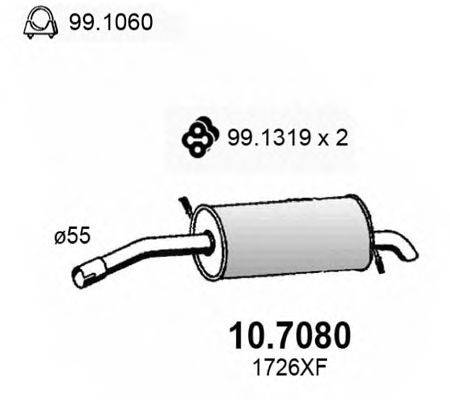 ASSO 107080 Глушник вихлопних газів кінцевий