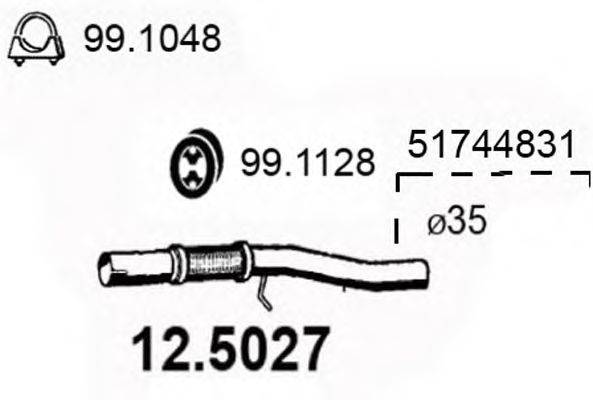 ASSO 125027 Труба вихлопного газу