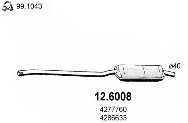 ASSO 126008 Середній глушник вихлопних газів