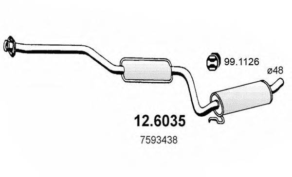 ASSO 126035 Середній глушник вихлопних газів