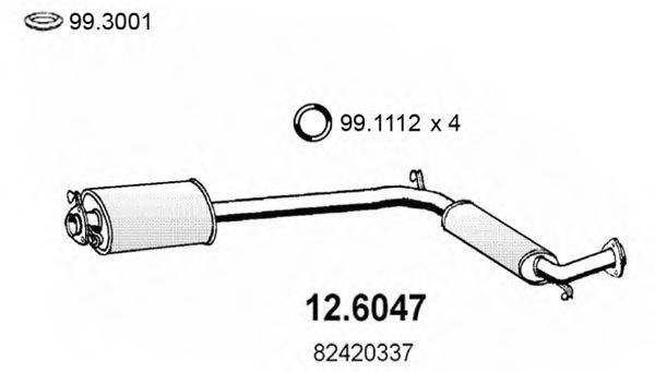 ASSO 126047 Середній глушник вихлопних газів