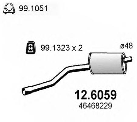 ASSO 126059 Середній глушник вихлопних газів