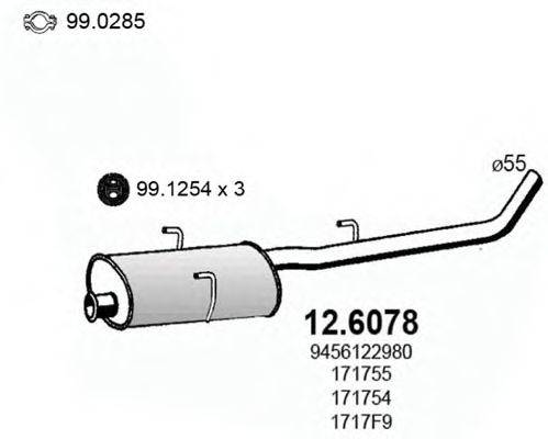 ASSO 126078 Середній глушник вихлопних газів