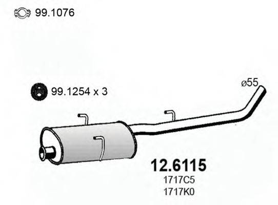 ASSO 126115 Середній глушник вихлопних газів