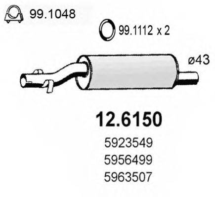 ASSO 126150 Середній глушник вихлопних газів