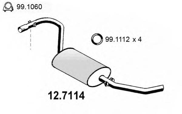ASSO 127114 Глушник вихлопних газів кінцевий