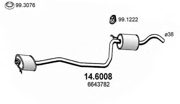 ASSO 146008 Середній глушник вихлопних газів