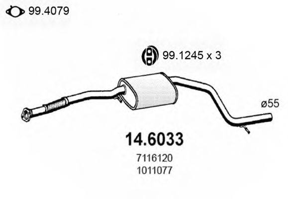 ASSO 146033 Середній глушник вихлопних газів