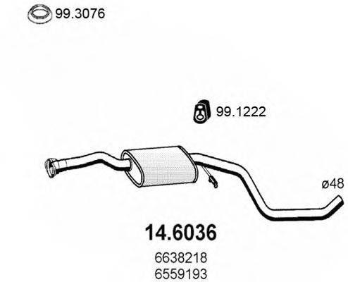 ASSO 146036 Середній глушник вихлопних газів