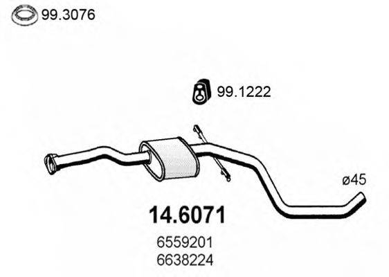 ASSO 146071 Середній глушник вихлопних газів