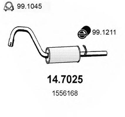 ASSO 147025 Глушник вихлопних газів кінцевий