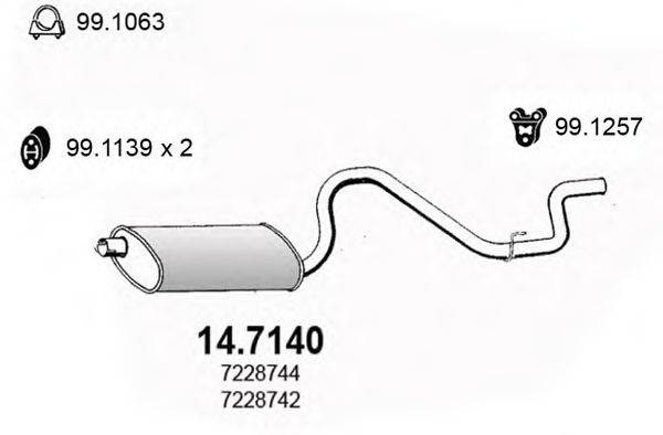 ASSO 147140 Глушник вихлопних газів кінцевий