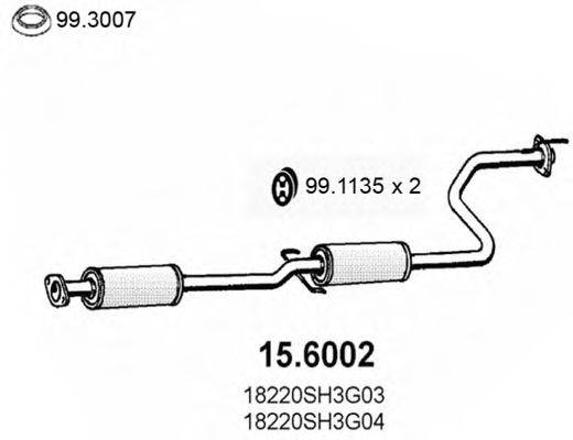 ASSO 156002 Середній глушник вихлопних газів