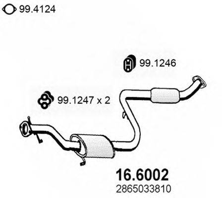 ASSO 166002 Середній глушник вихлопних газів