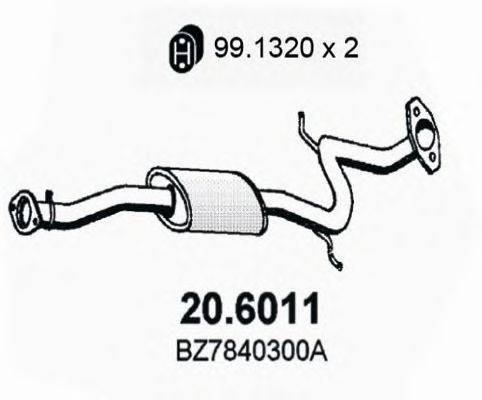 ASSO 206011 Середній глушник вихлопних газів