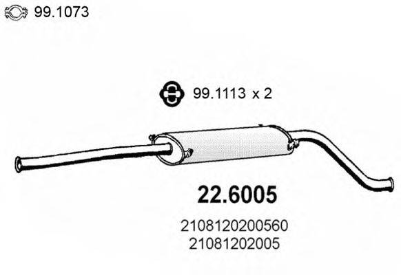 ASSO 226005 Середній глушник вихлопних газів