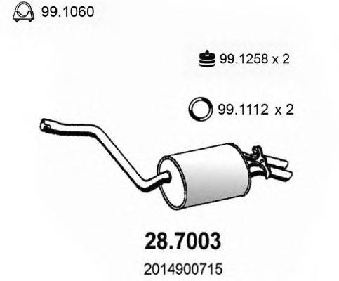 ASSO 287003 Глушник вихлопних газів кінцевий