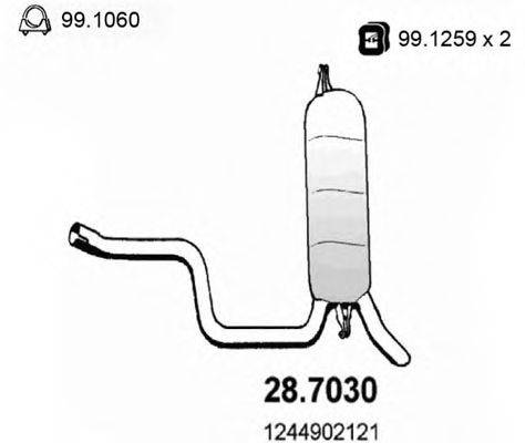 ASSO 287030 Глушник вихлопних газів кінцевий