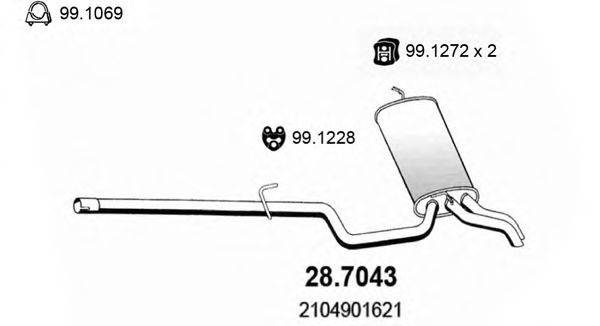 ASSO 287043 Глушник вихлопних газів кінцевий