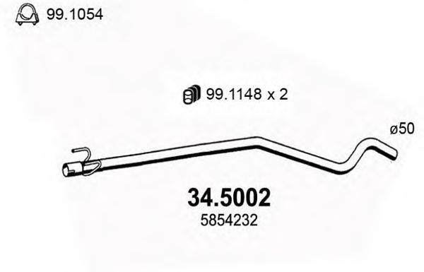 ASSO 345002 Труба вихлопного газу