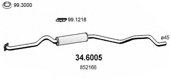 ASSO 346005 Середній глушник вихлопних газів