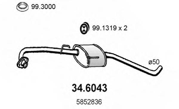 ASSO 346043 Середній глушник вихлопних газів