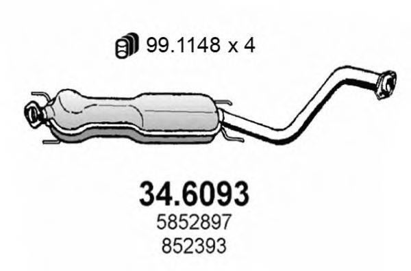 ASSO 346093 Середній глушник вихлопних газів