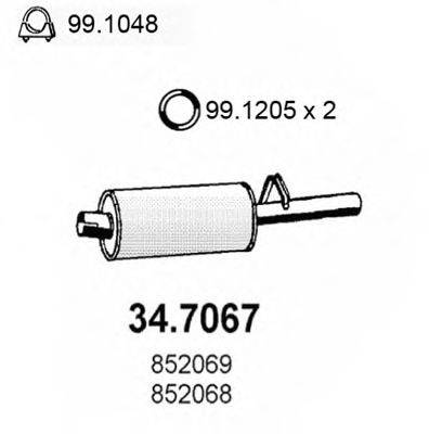 ASSO 347067 Глушник вихлопних газів кінцевий