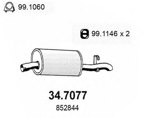 ASSO 347077 Глушник вихлопних газів кінцевий