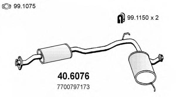 ASSO 406076 Середній глушник вихлопних газів