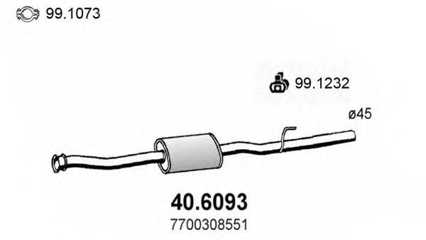 ASSO 406093 Середній глушник вихлопних газів