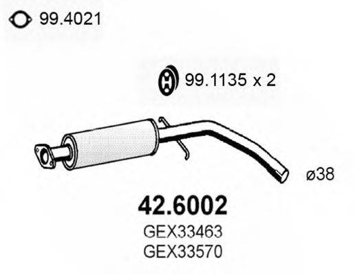 ASSO 426002 Середній глушник вихлопних газів