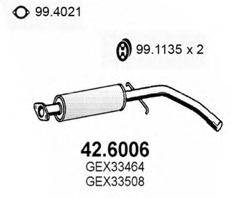 ASSO 426006 Середній глушник вихлопних газів